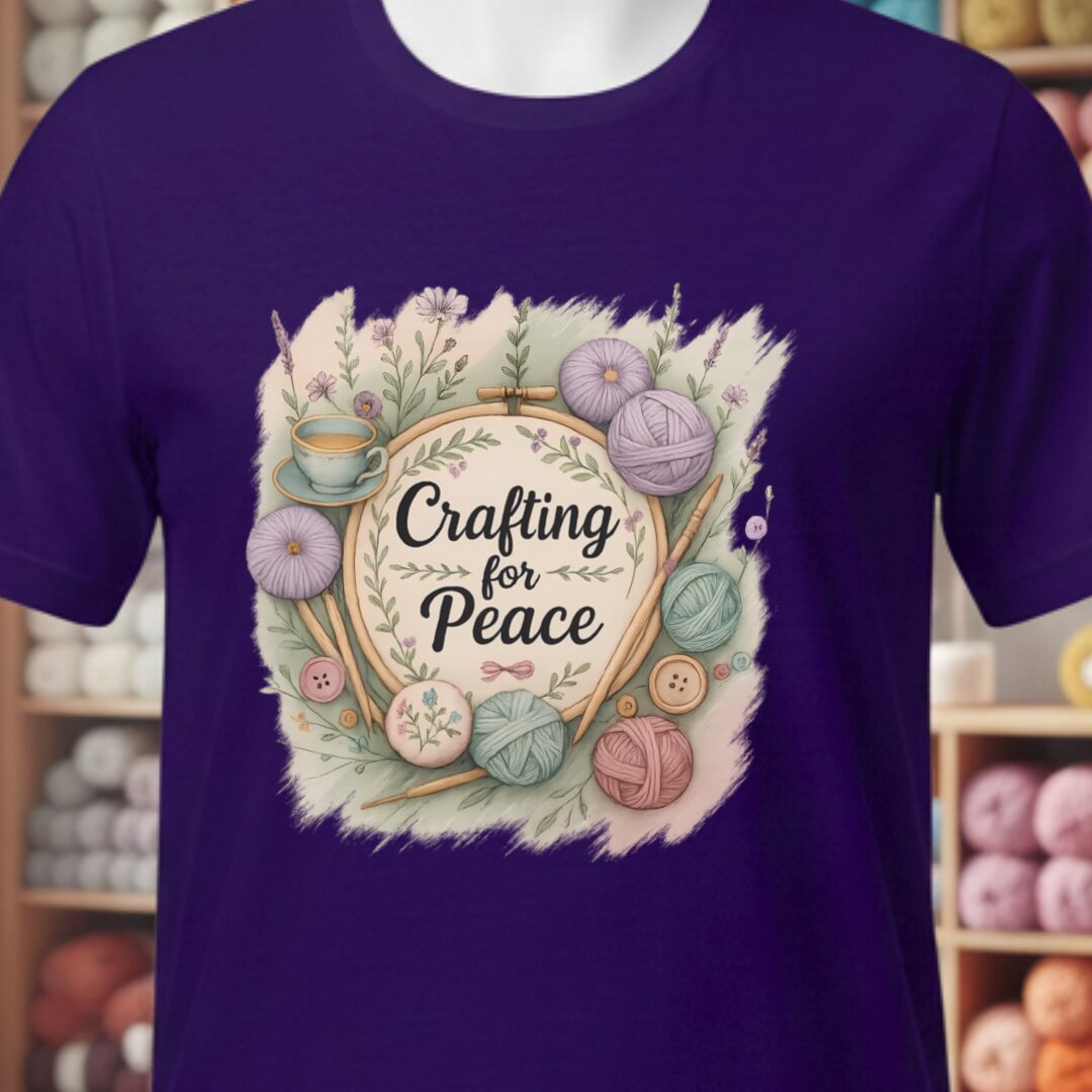 Crafting for Peace T-Shirt Purple t-shirt