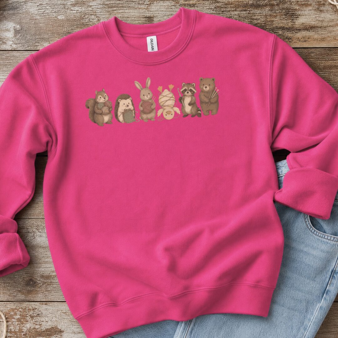 Crafty Creatures Bright Pink Sweatshirt.jpg