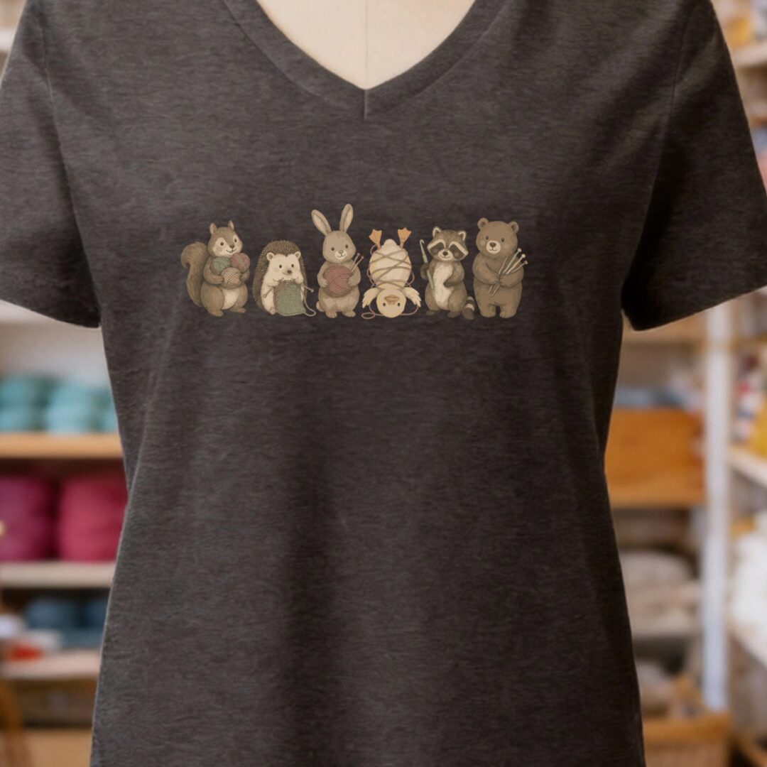Crafty Creatures Dark Grey V Neck.jpg