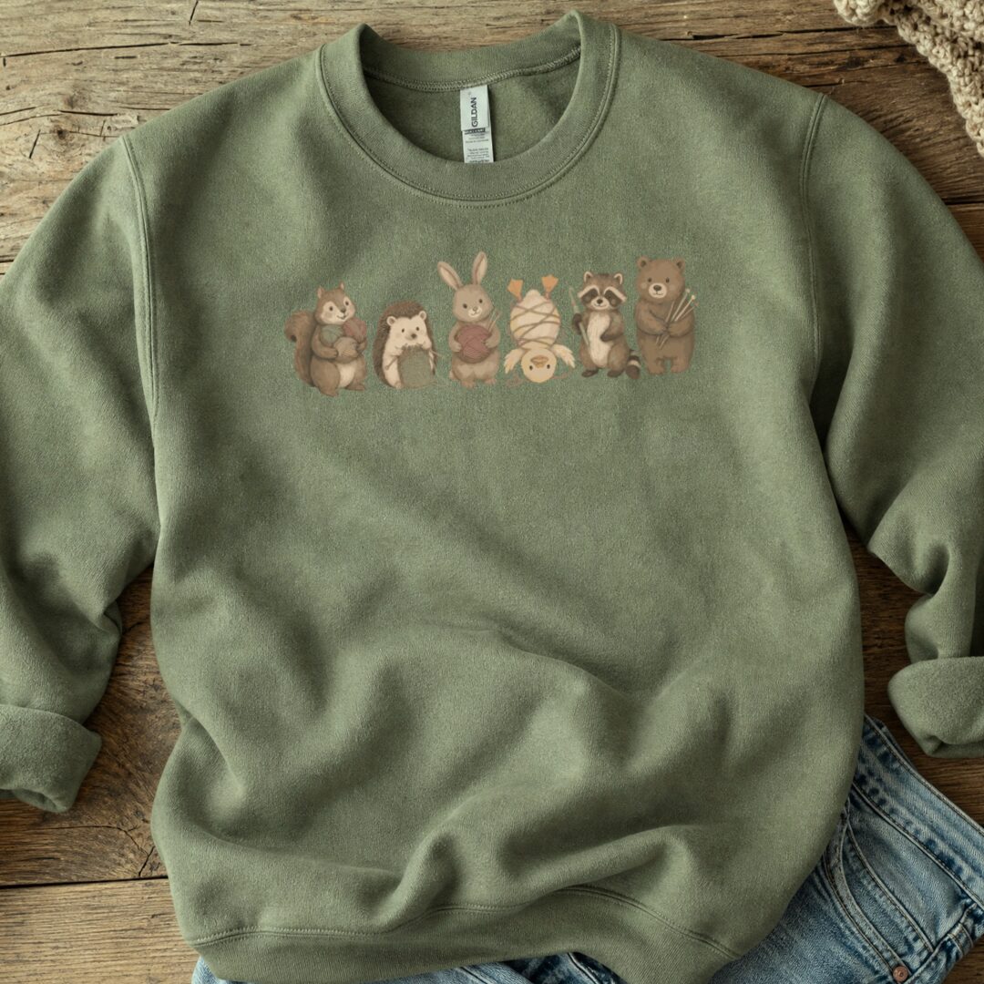 Crafty Creatures Military Green Sweatshirt.jpg