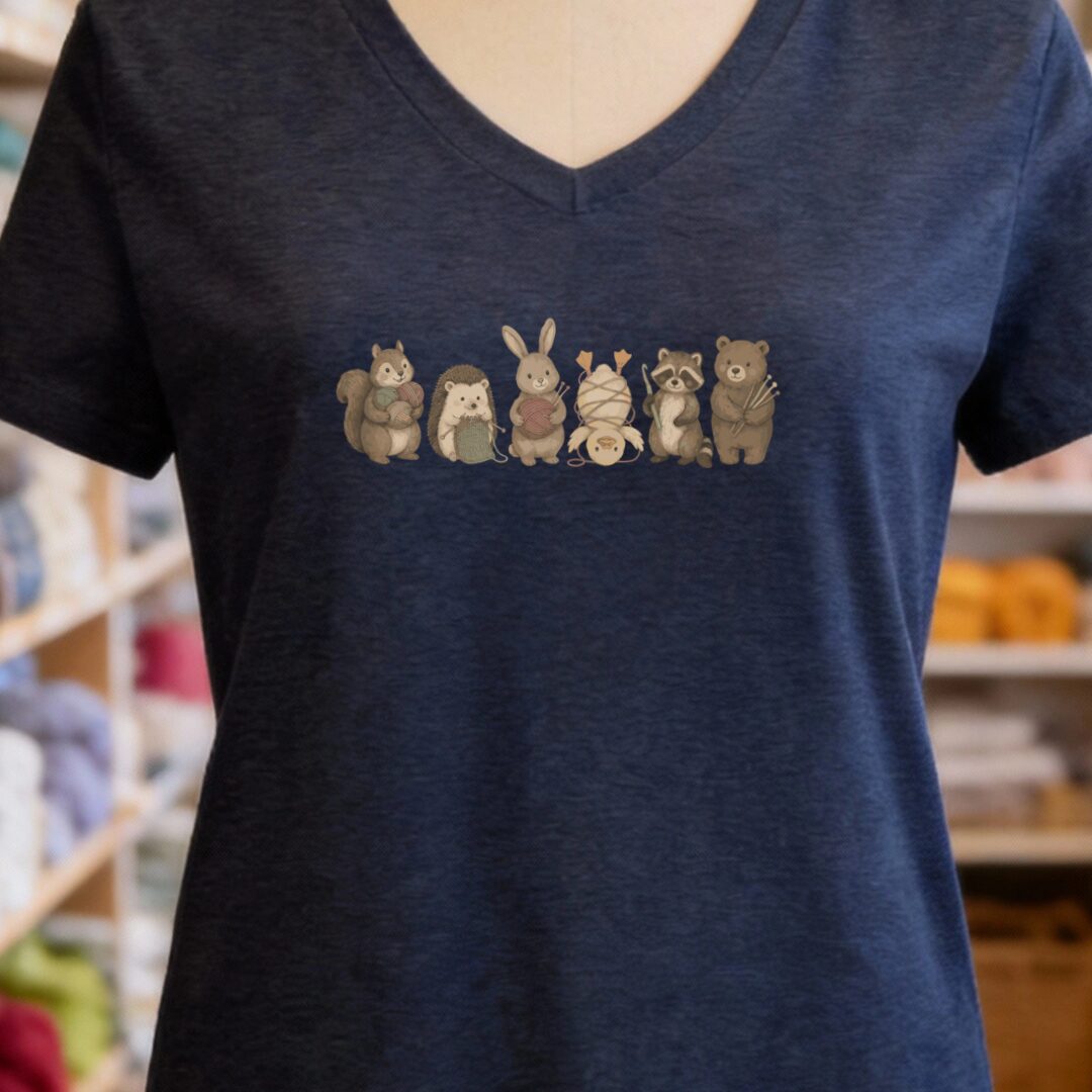 Crafty Creatures Navy V Neck.jpg