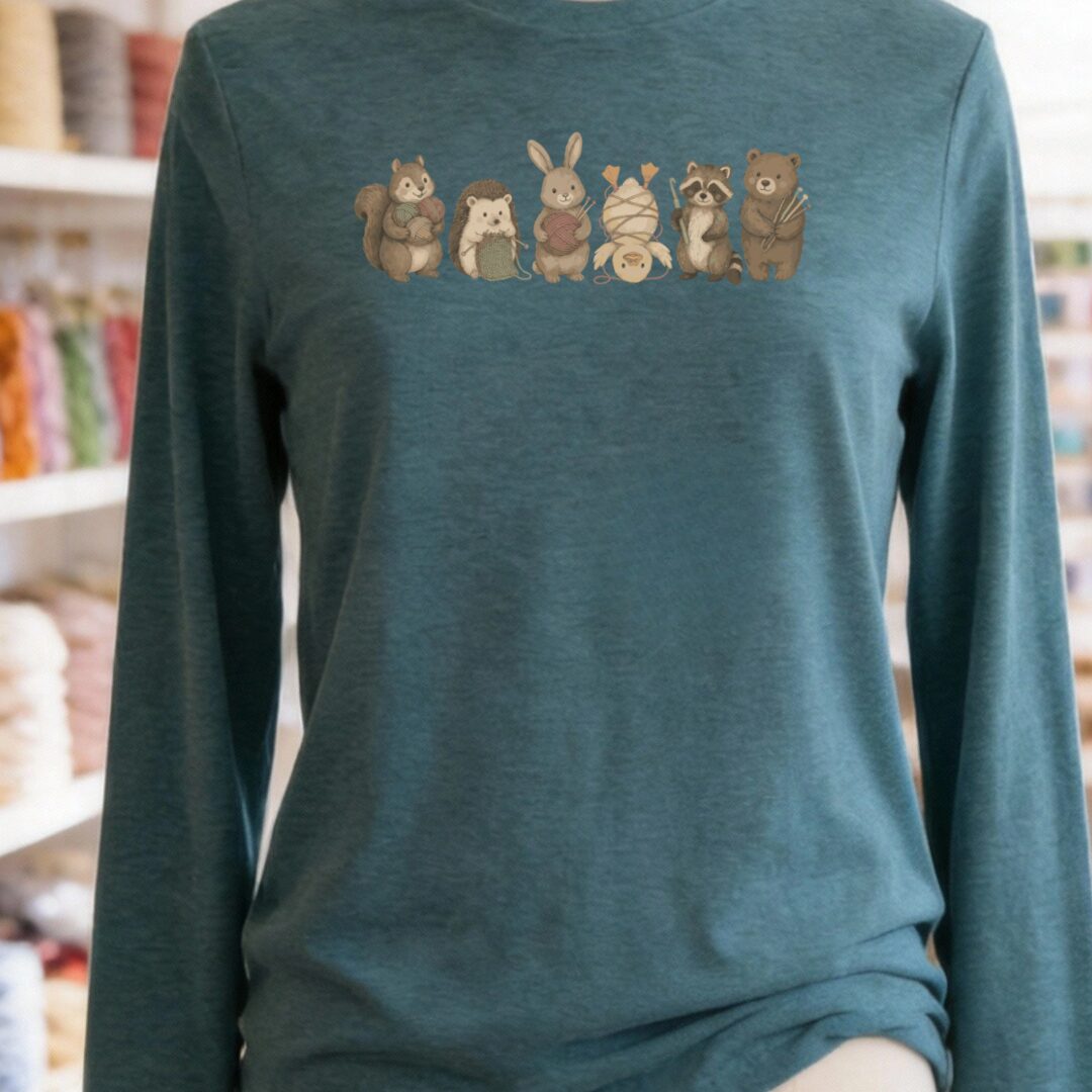 Crafty Creatures Teal Blue Long Sleeve Tee.jpg