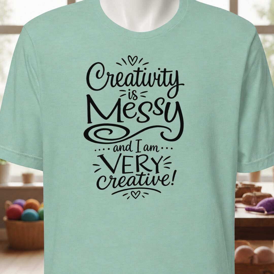 Creativity Is Messy T-Shirt Sea Breeze t-shirt