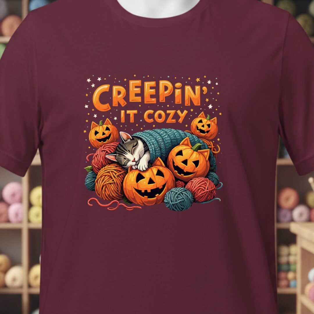 Creepin' It Cozy T-Shirt Maroon t-shirt