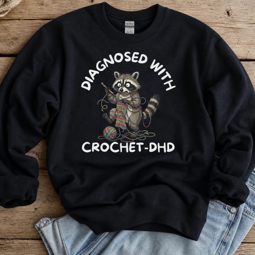 Crochet-DHD Sweatshirt Black t-shirt