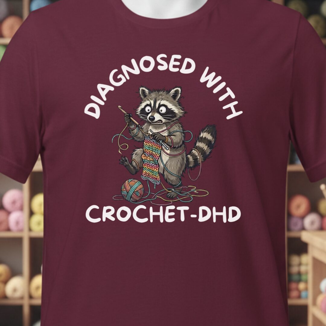 Crochet-DHD T-Shirt Maroon t-shirt