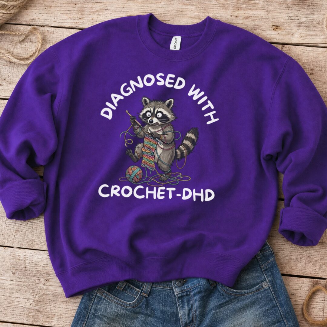 Crochet-DHD Sweatshirt Purple t-shirt