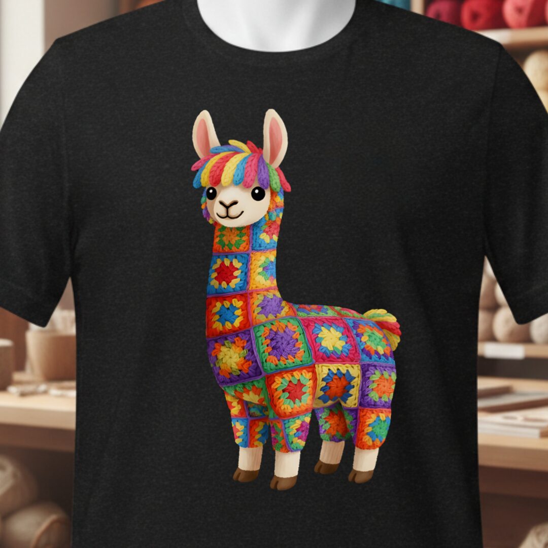 Crochet Alpaca T-Shirt Black t-shirt