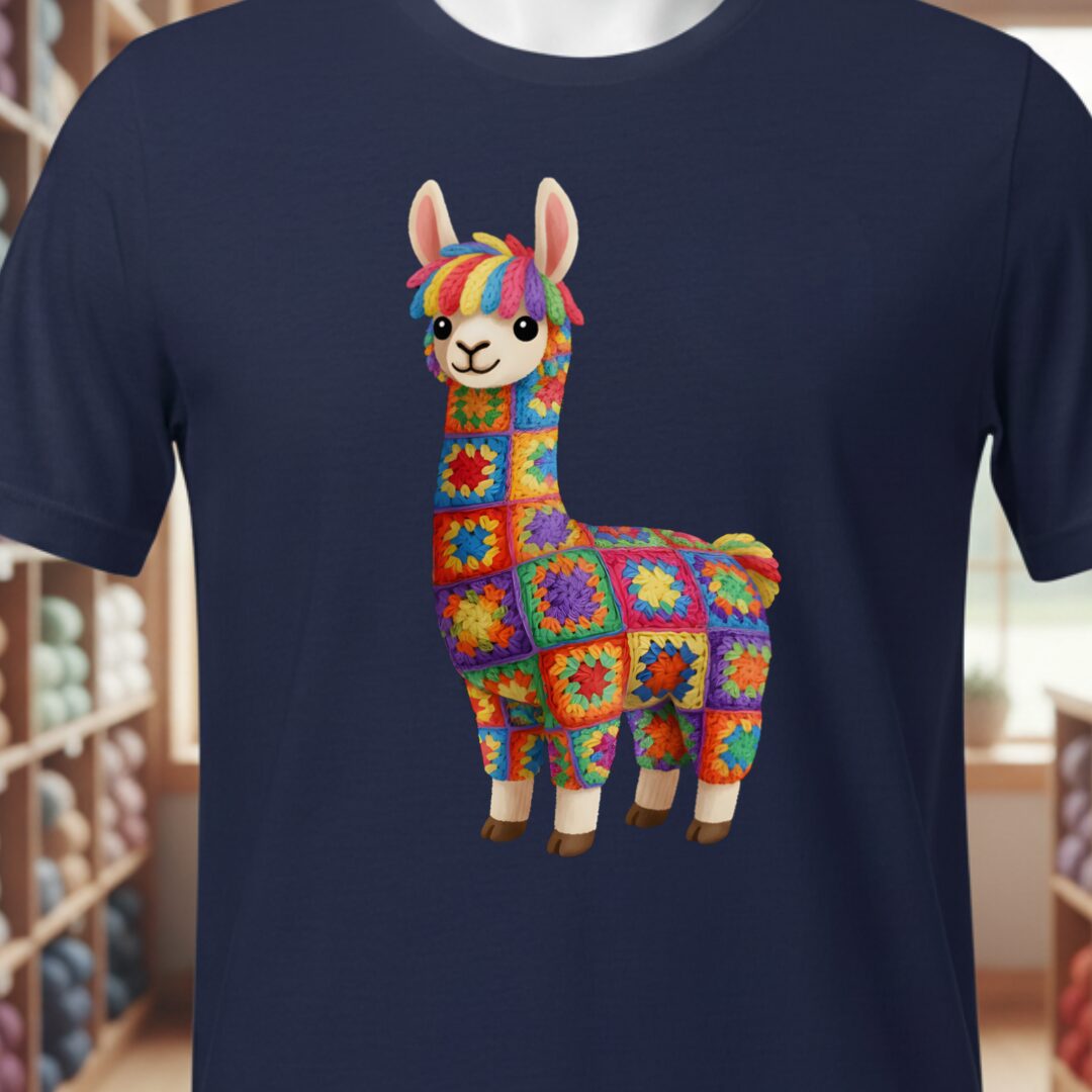 Crochet Alpaca T-Shirt Navy t-shirt