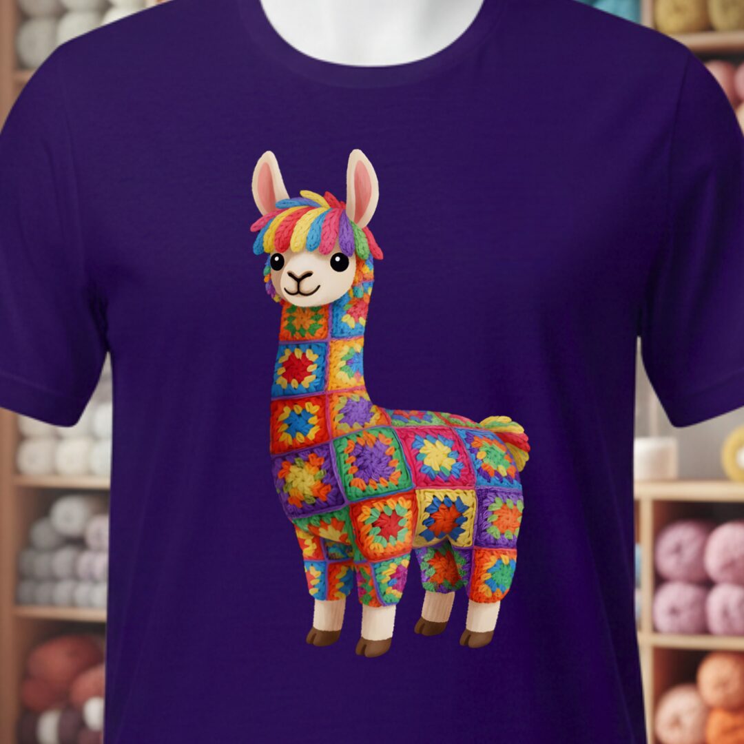 Crochet Alpaca T-Shirt Purple t-shirt