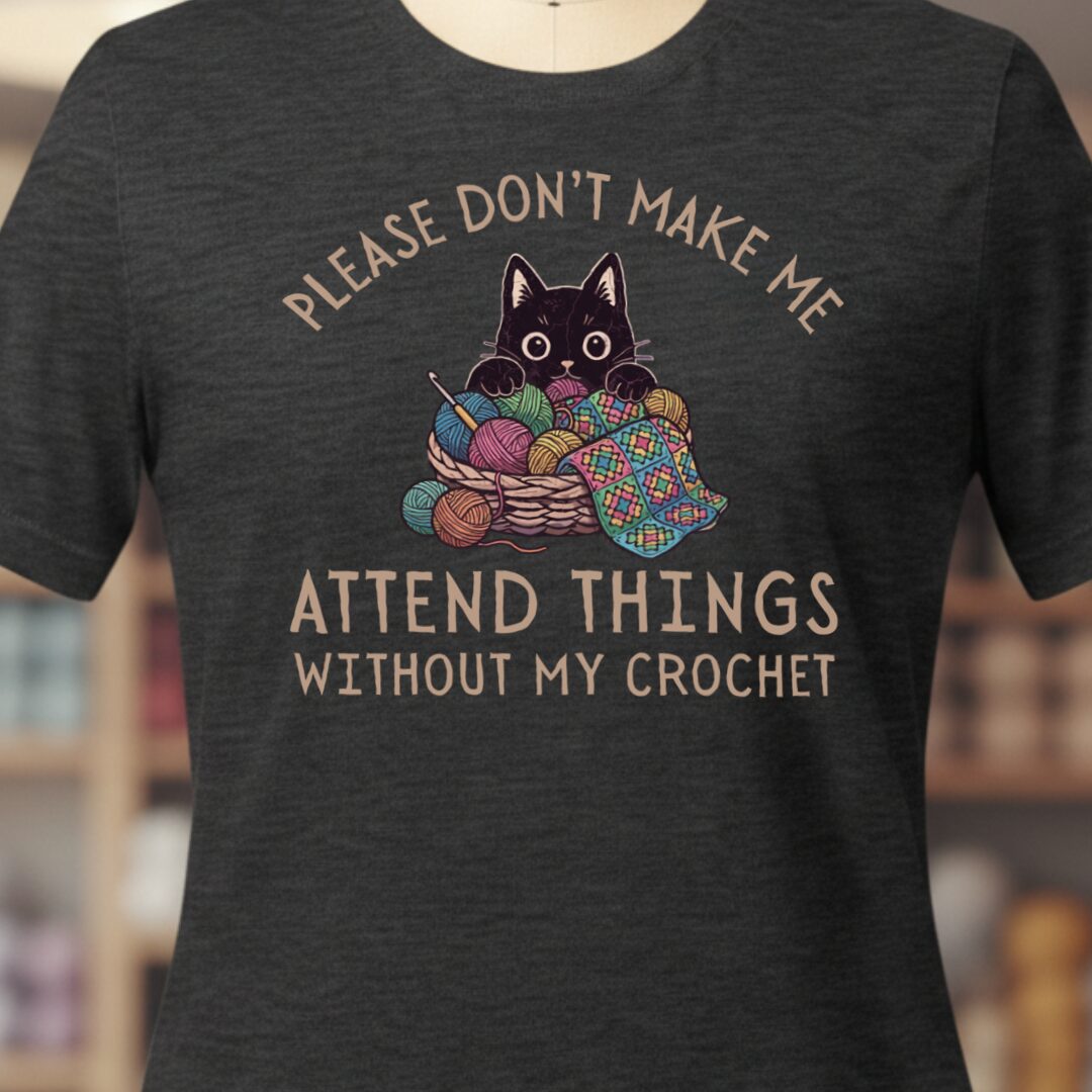 Crochet Attend Things Dark Grey T-Shirt.jpg