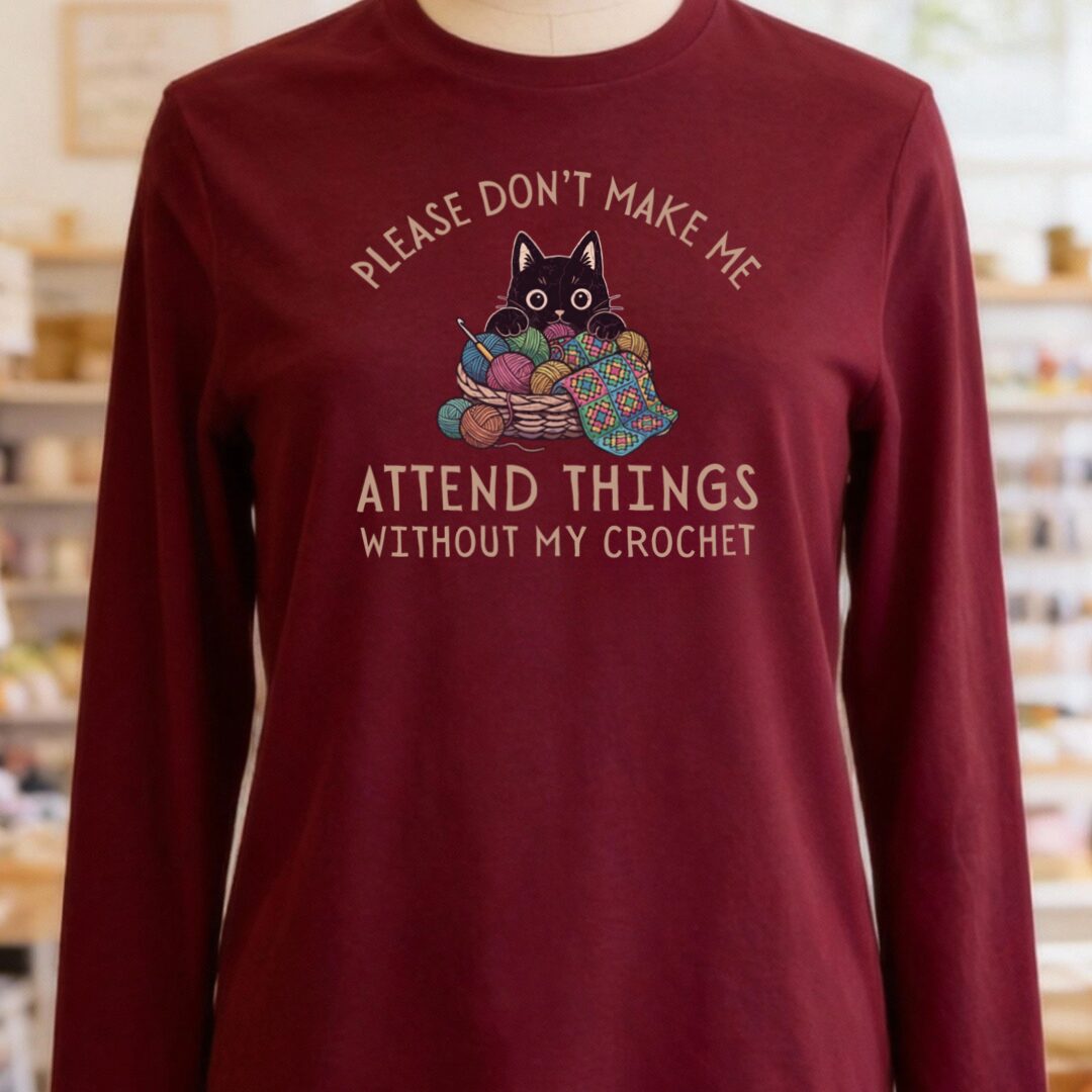 Crochet Attend Things Maroon Long Sleeve Tee.jpg