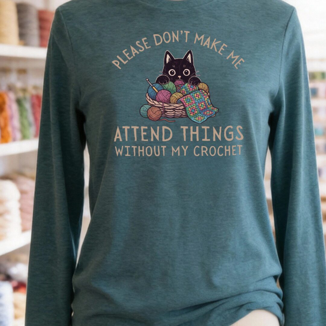 Crochet Attend Things Teal Blue Long Sleeve Tee.jpg