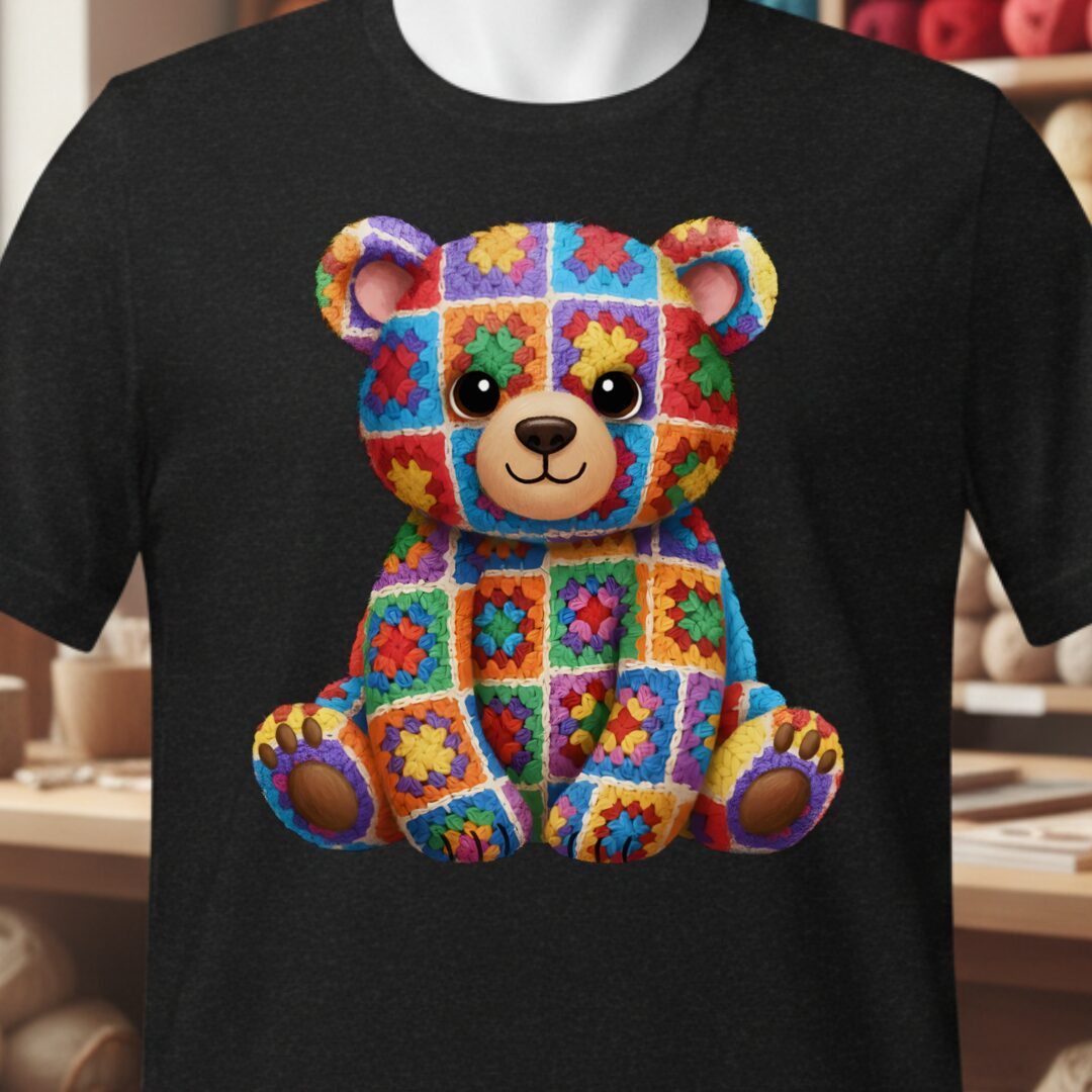 Crochet Bear T-Shirt Black t-shirt
