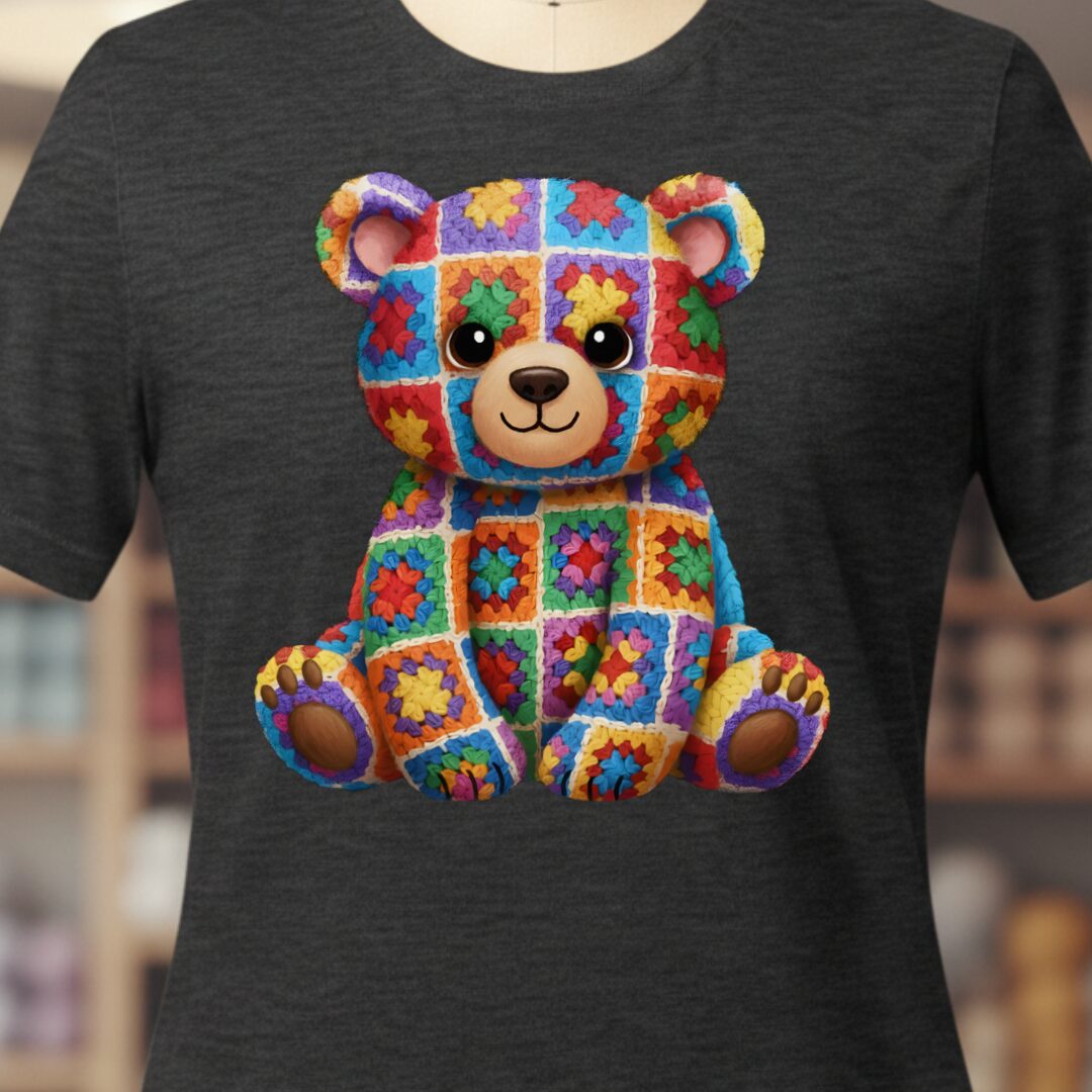 Crochet Bear T-Shirt Dark Grey t-shirt