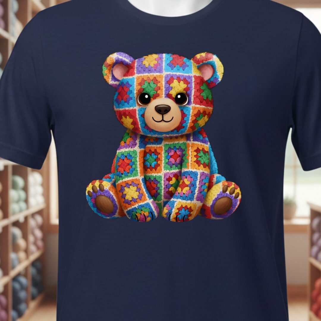 Crochet Bear T-Shirt Navy t-shirt