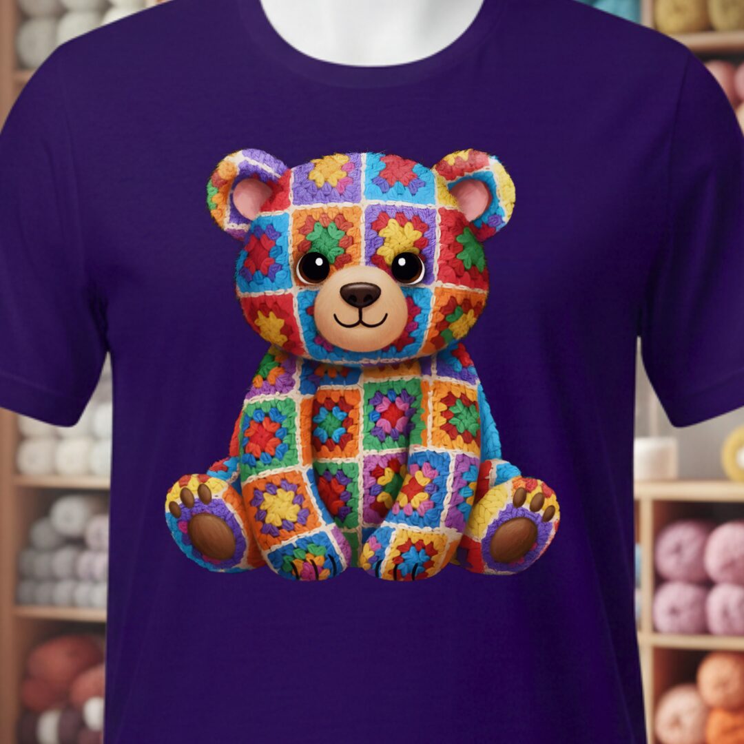 Crochet Bear T-Shirt Purple t-shirt