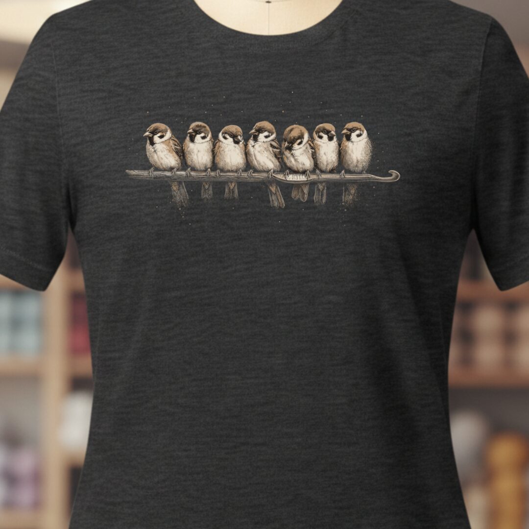 Crochet Birds T-Shirt Dark Grey t-shirt