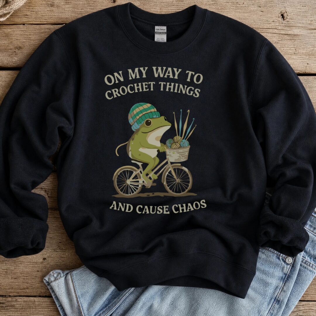 Crochet & Chaos Sweatshirt Black t-shirt