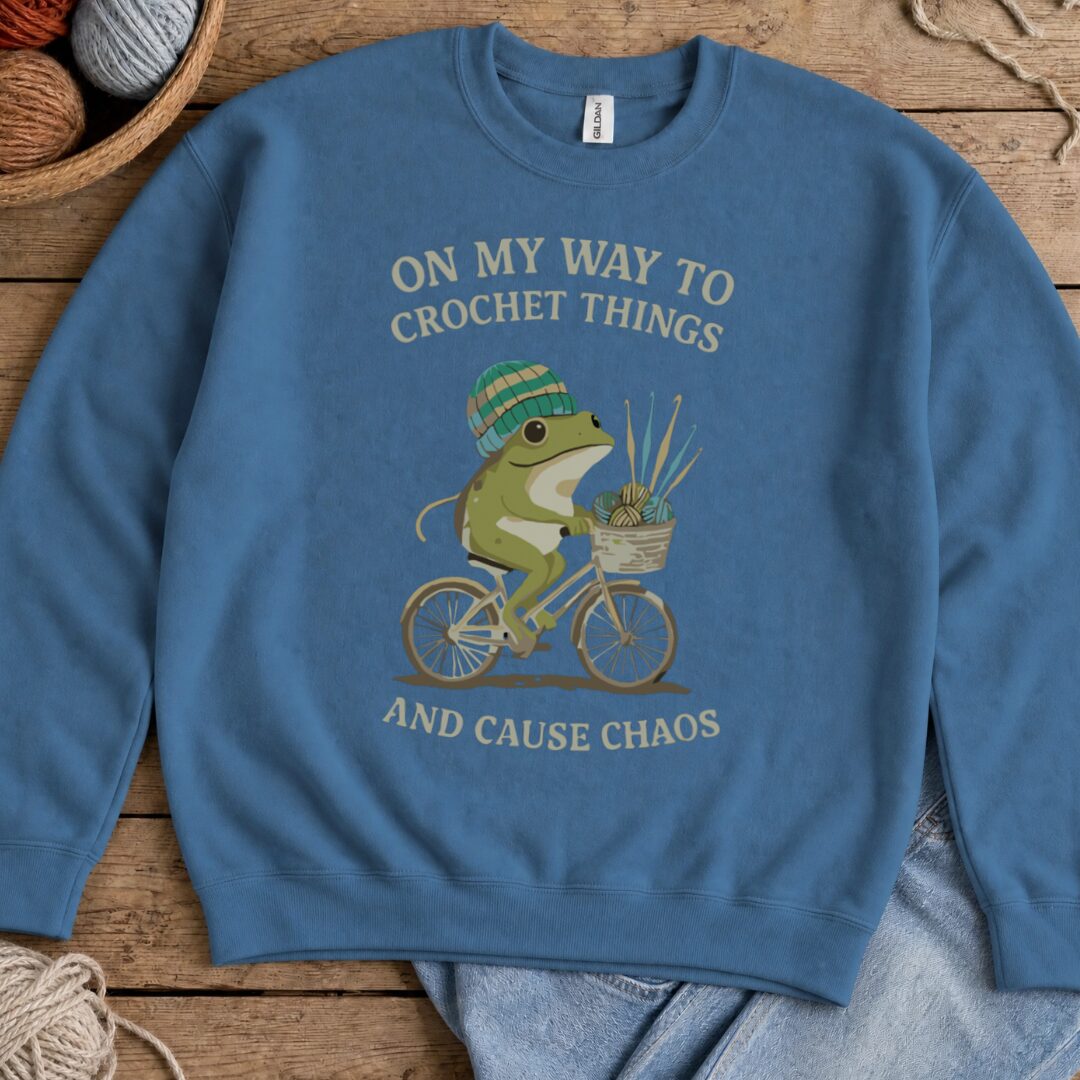 Crochet & Chaos Sweatshirt Indigo Blue t-shirt