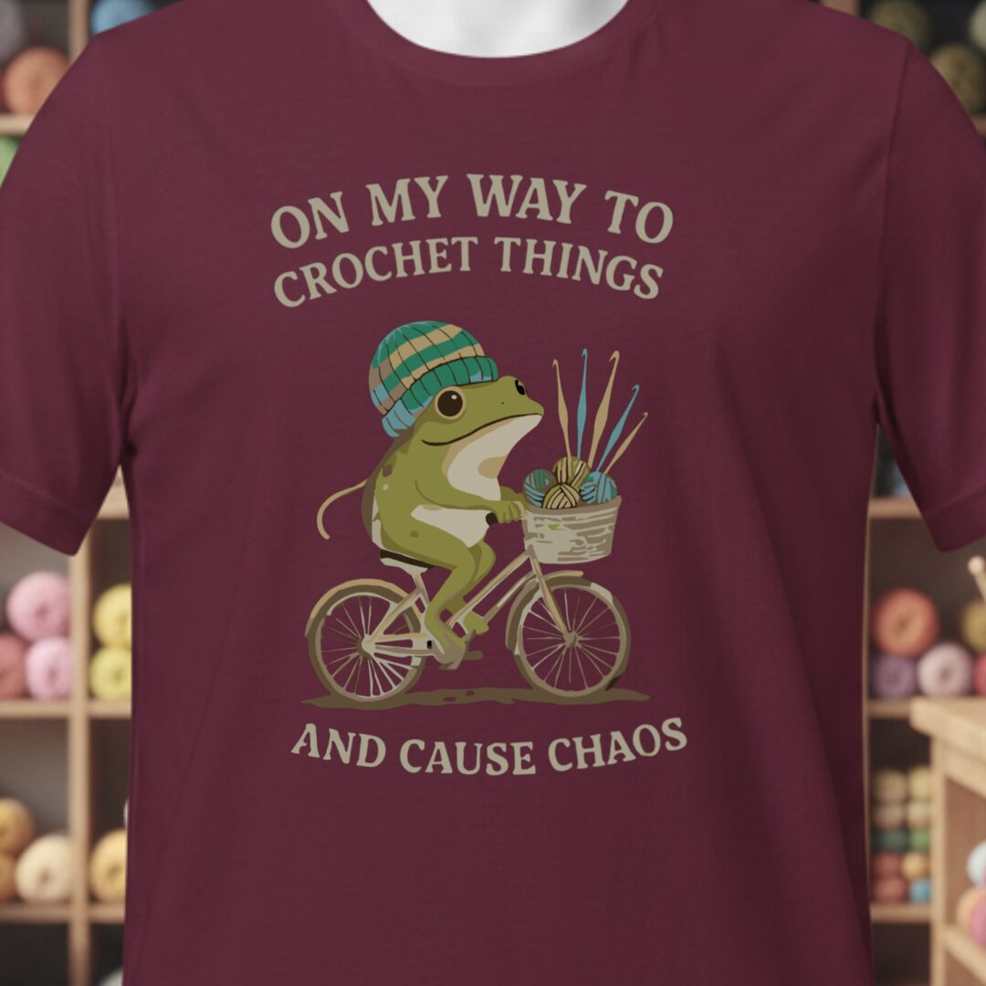 Crochet & Chaos T-Shirt Maroon t-shirt