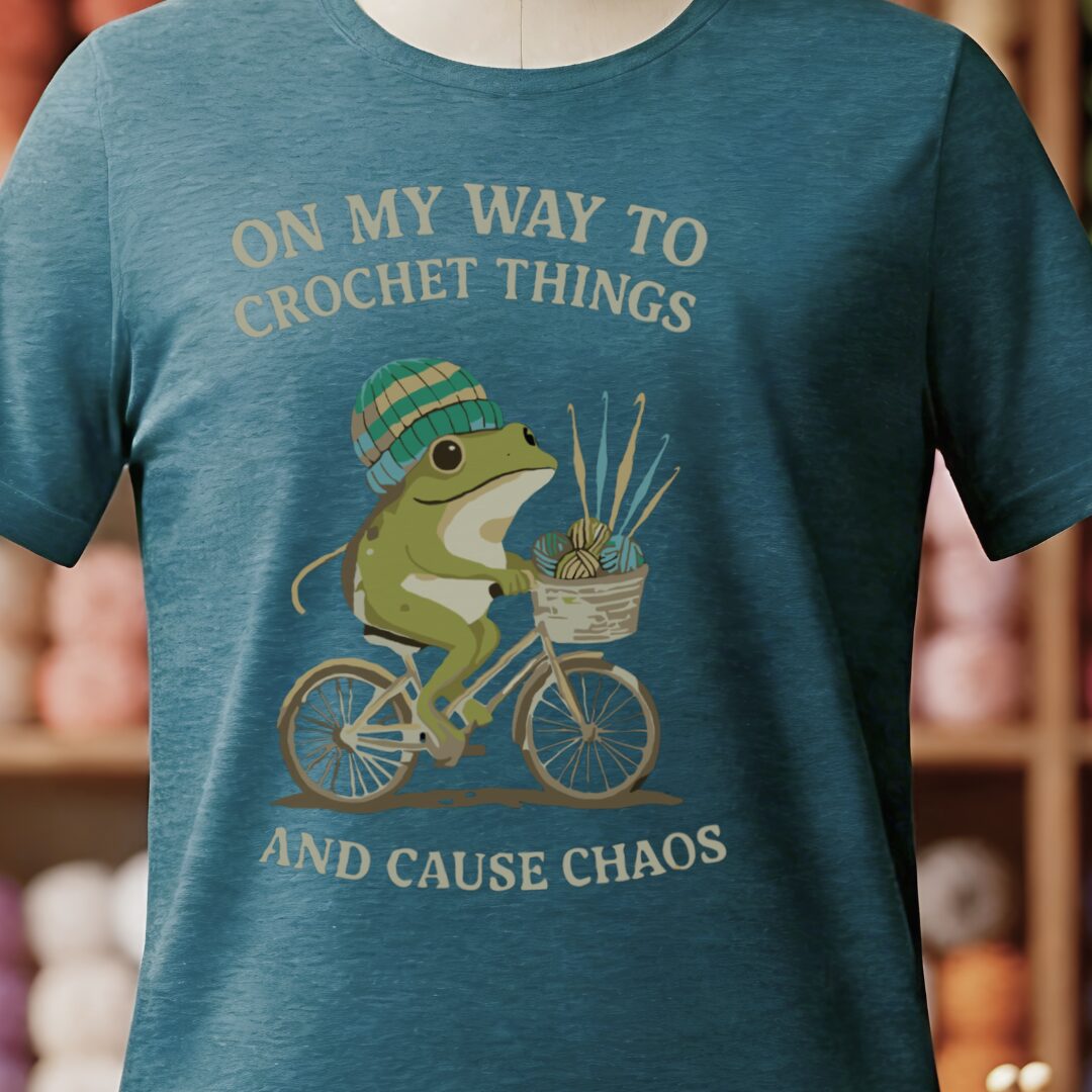 Crochet & Chaos T-Shirt Teal Blue t-shirt