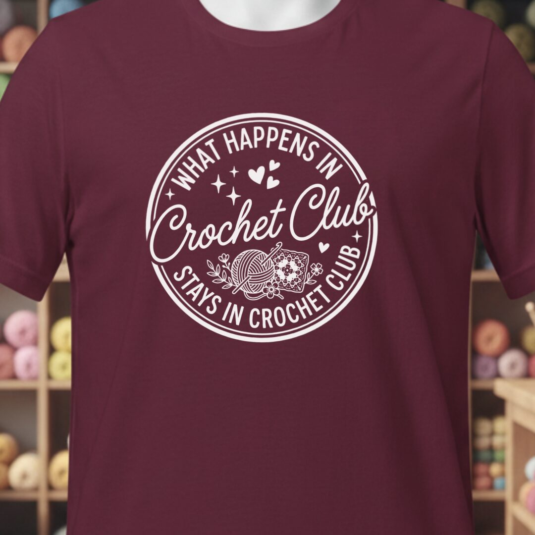 Crochet Club T-Shirt Maroon t-shirt