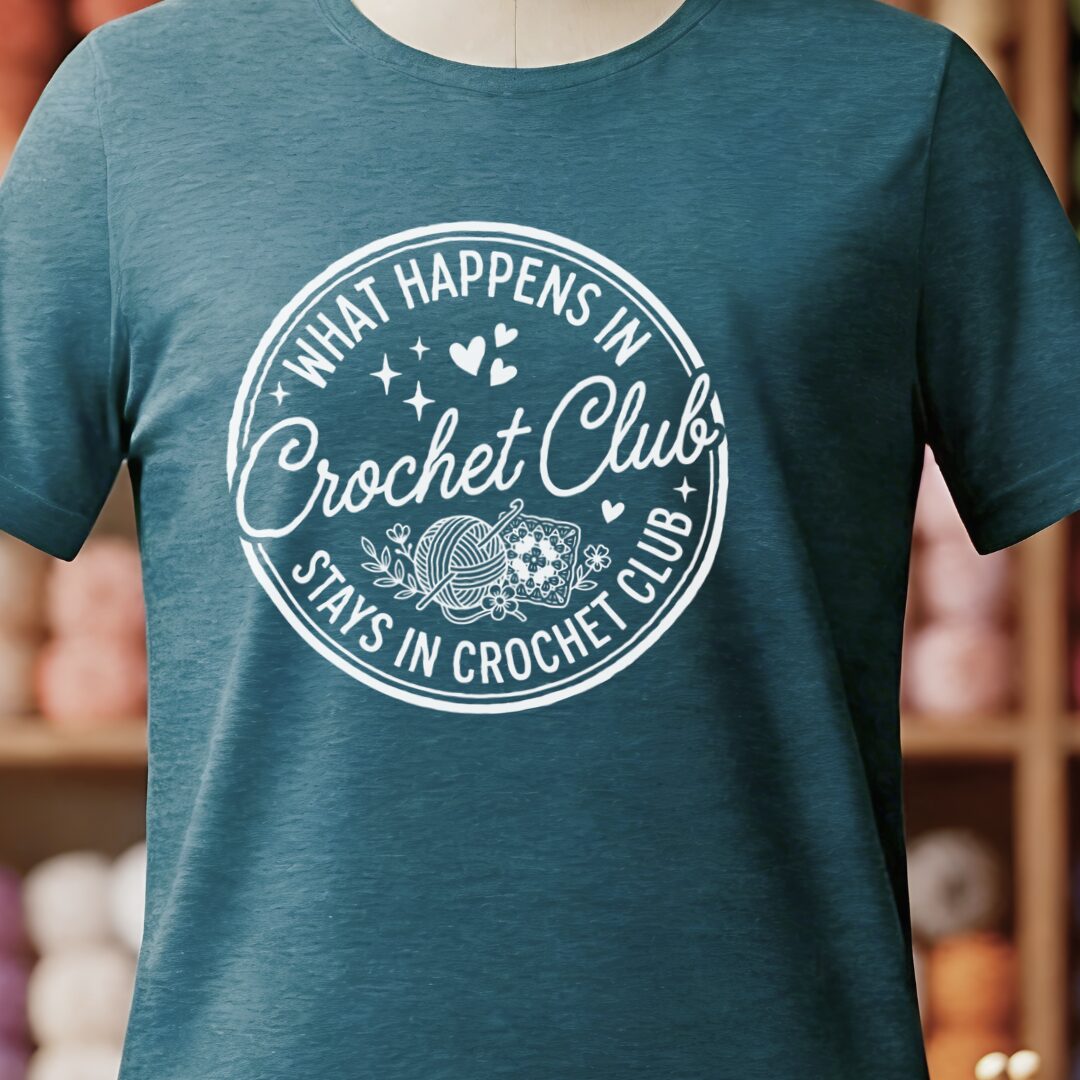 Crochet Club T-Shirt Teal Blue t-shirt