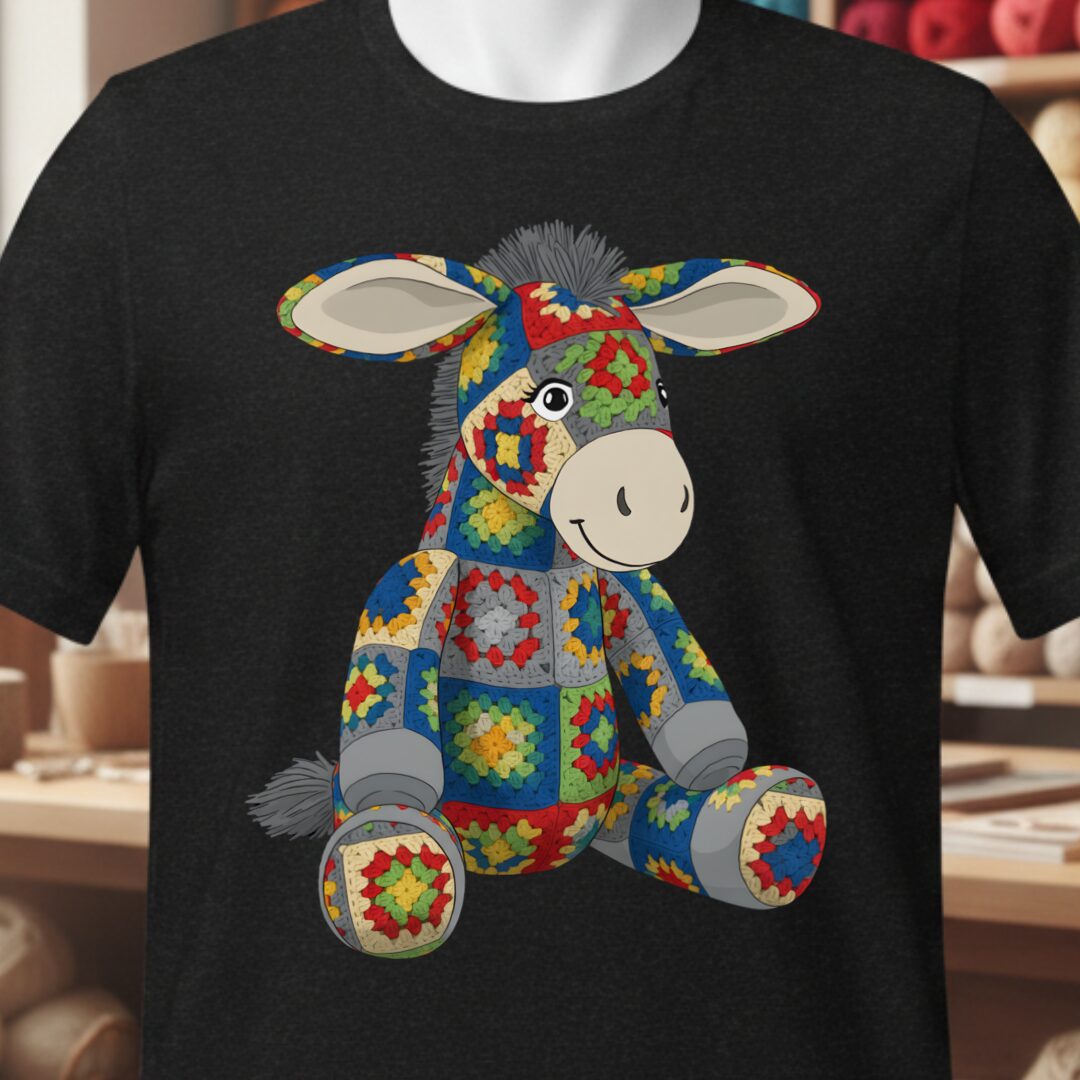 Crochet Donkey T-Shirt Black t-shirt