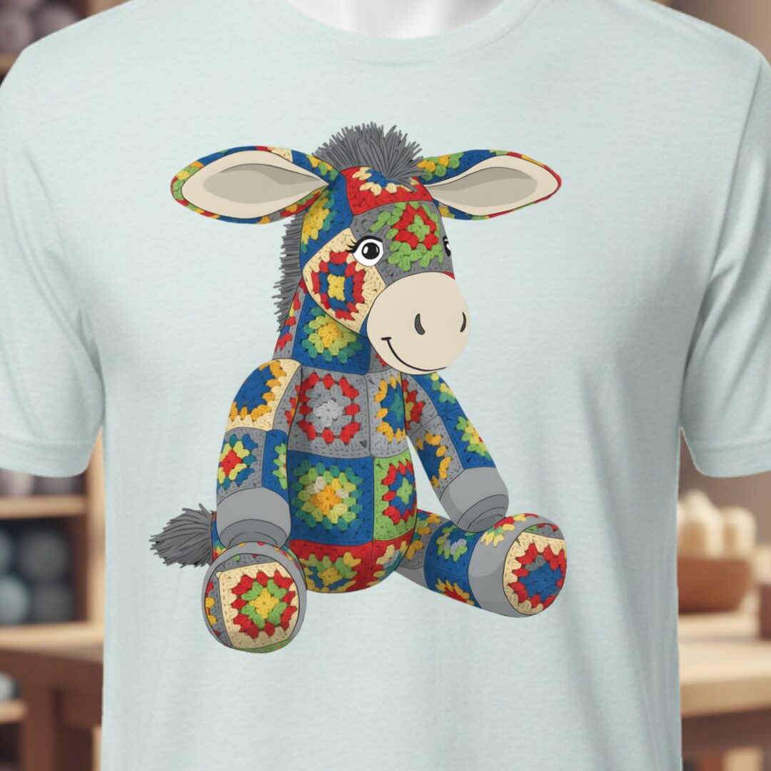 Crochet Donkey T-Shirt Ice Blue t-shirt