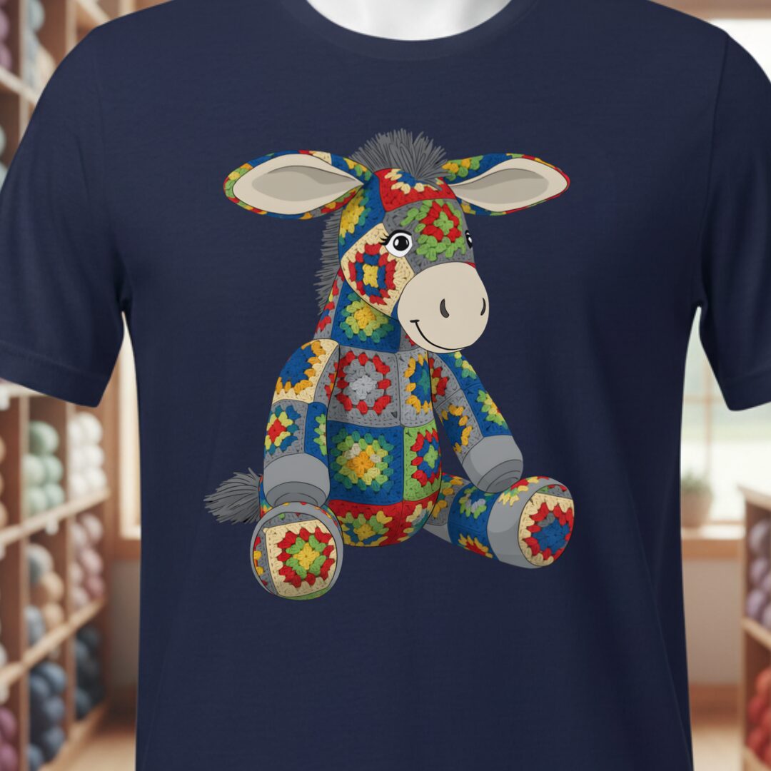 Crochet Donkey T-Shirt Navy t-shirt