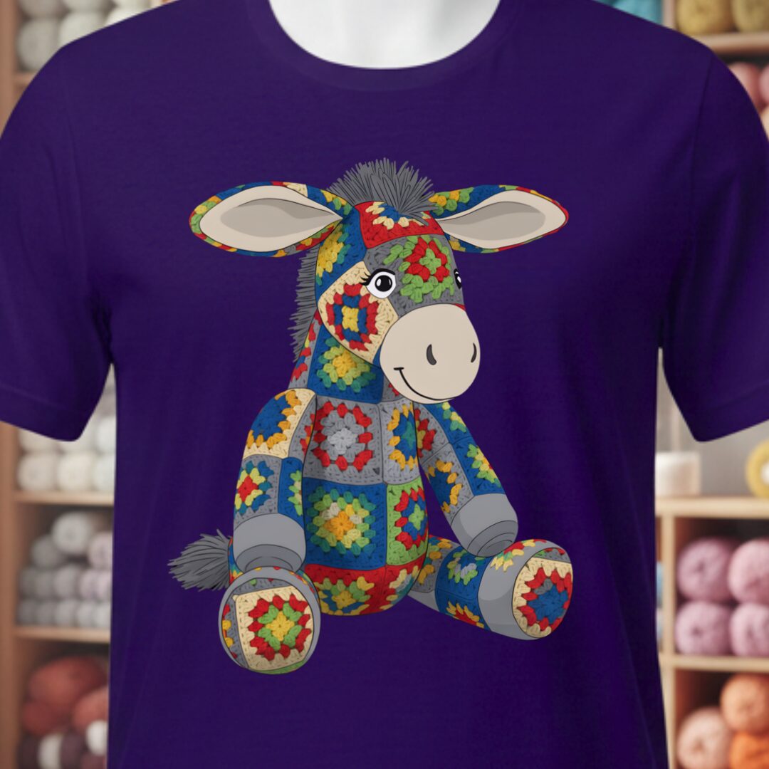 Crochet Donkey T-Shirt Purple t-shirt