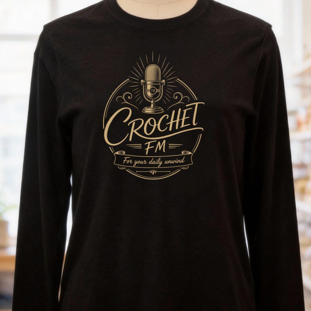 Crochet FM Long Sleeve Tee Black t-shirt