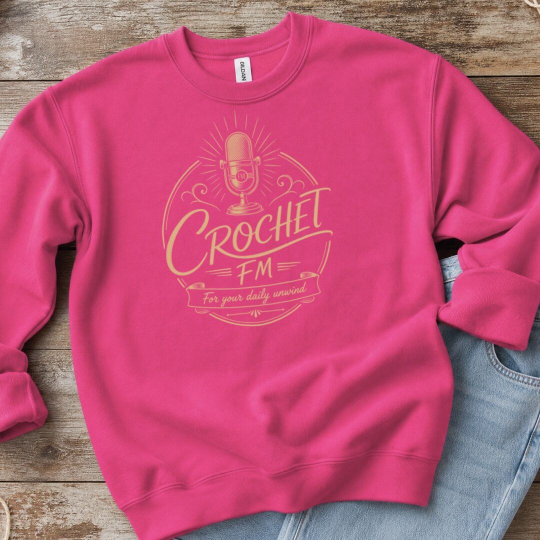 Crochet FM Sweatshirt Bright Pink t-shirt