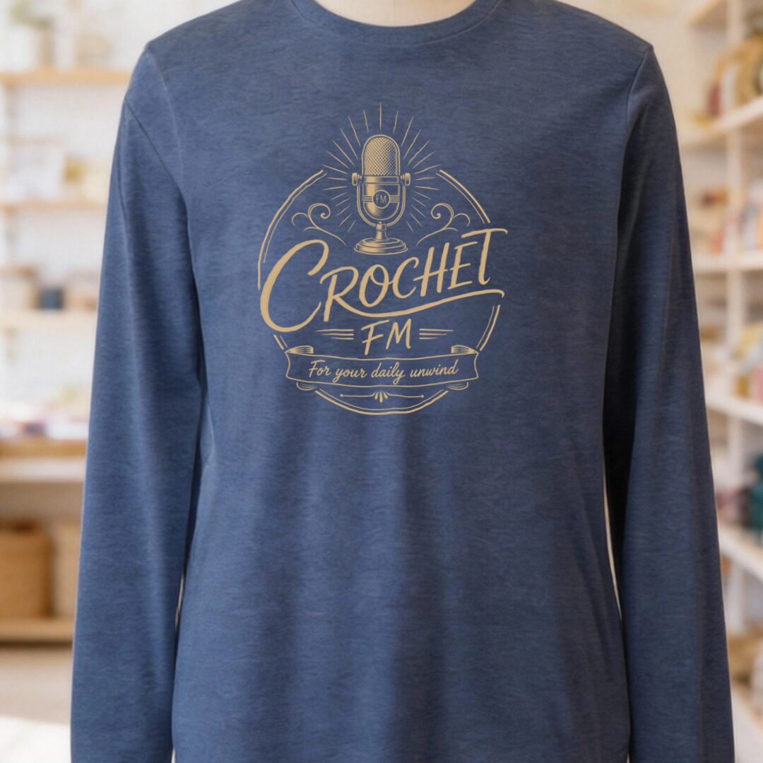 Crochet FM Long Sleeve Tee Navy t-shirt