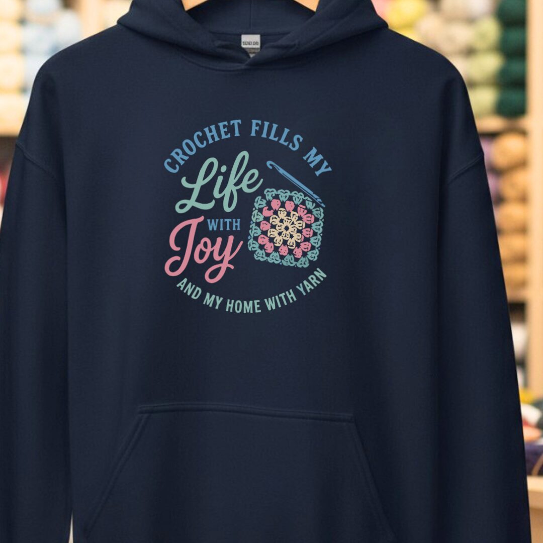 Crochet Fills My Life Navy Hoodie.jpg