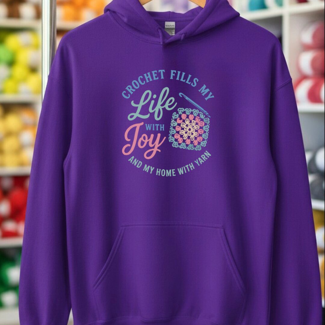 Crochet Fills My Life Purple Hoodie.jpg