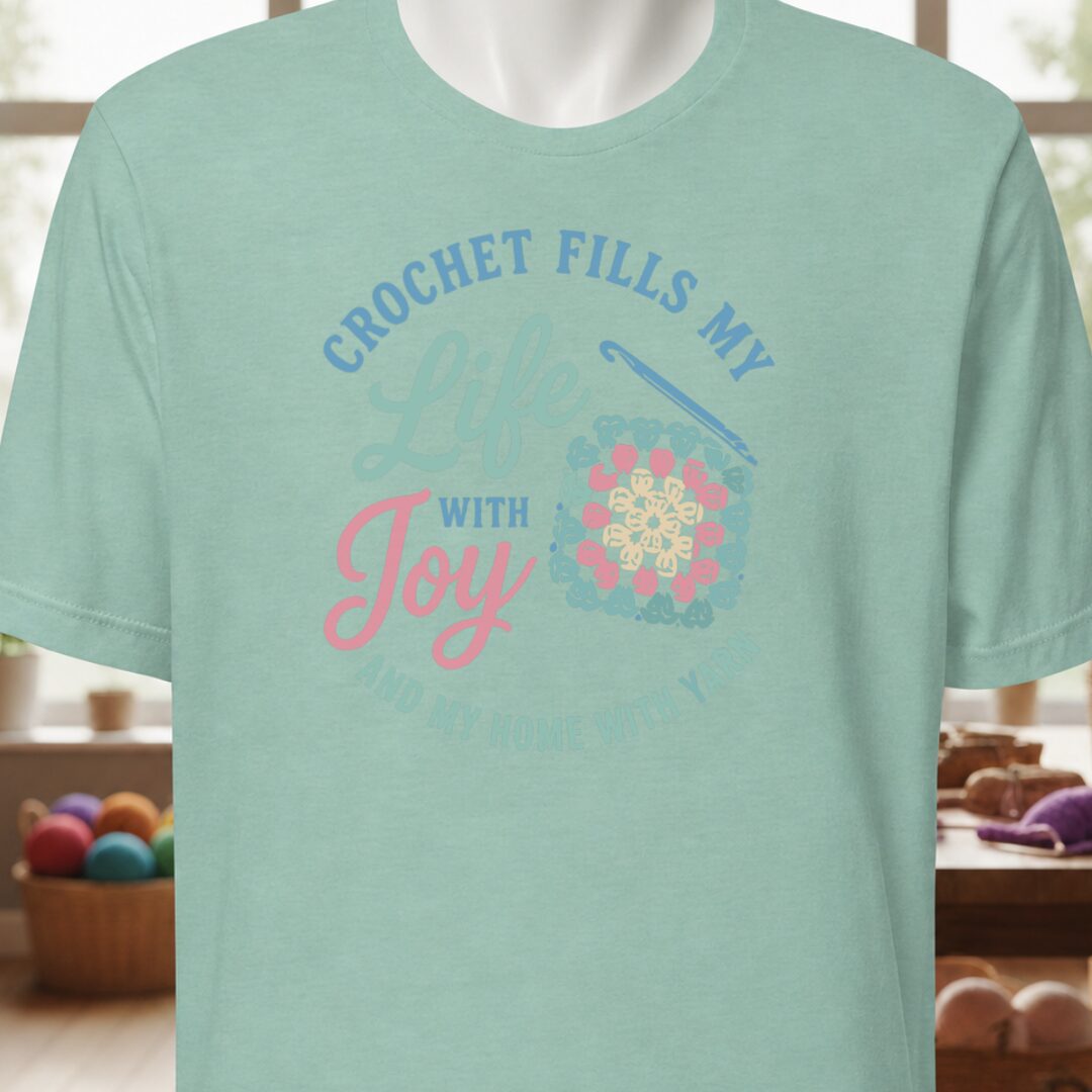 Crochet Fills My Life T-Shirt Sea Breeze t-shirt