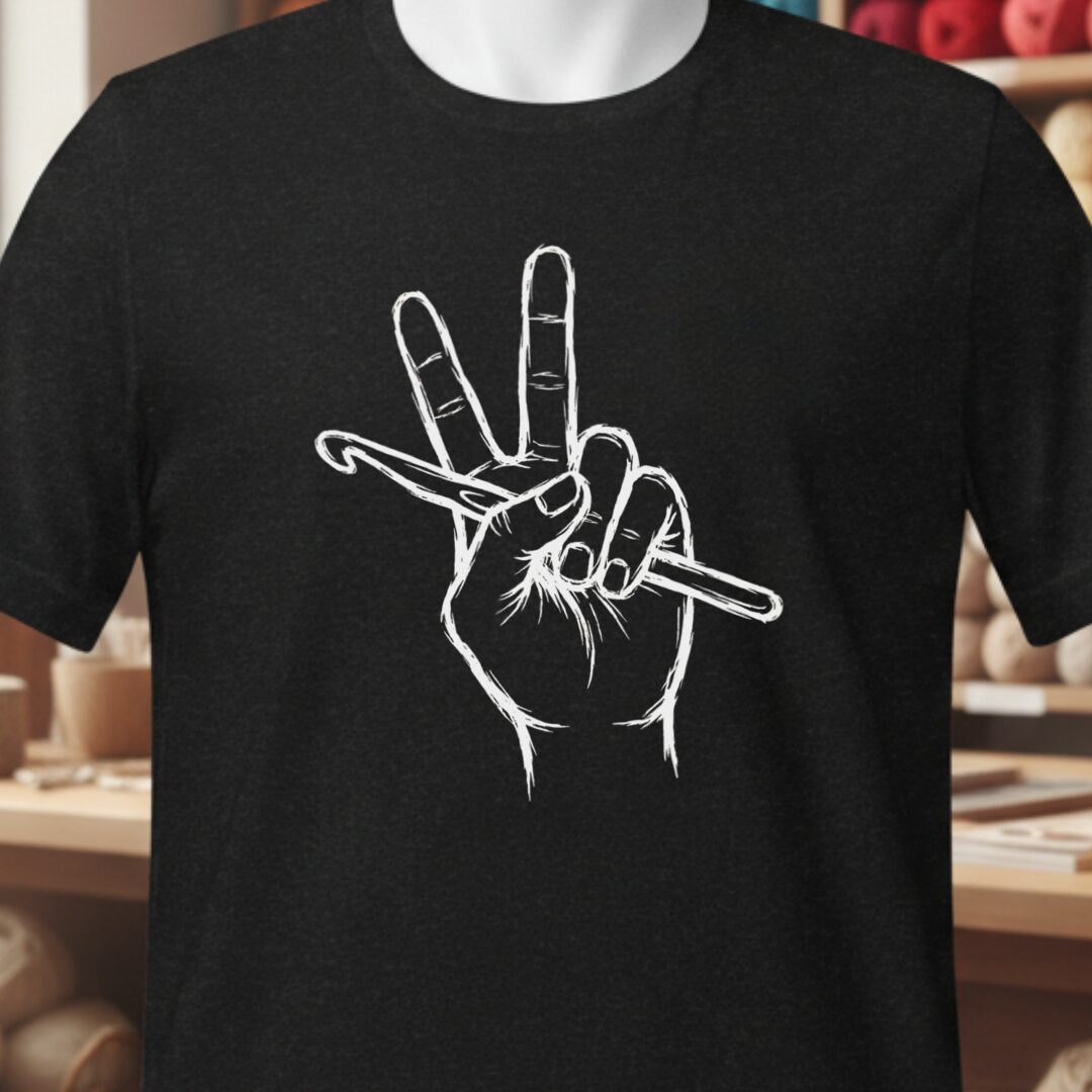Crochet For Peace T-Shirt Black t-shirt