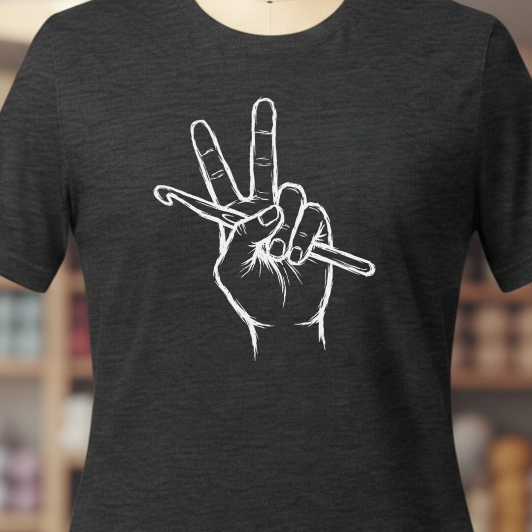 Crochet For Peace T-Shirt Dark Grey t-shirt