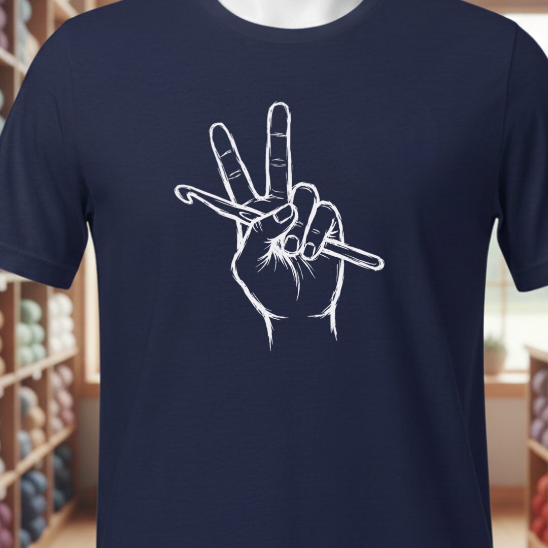 Crochet For Peace T-Shirt Navy t-shirt