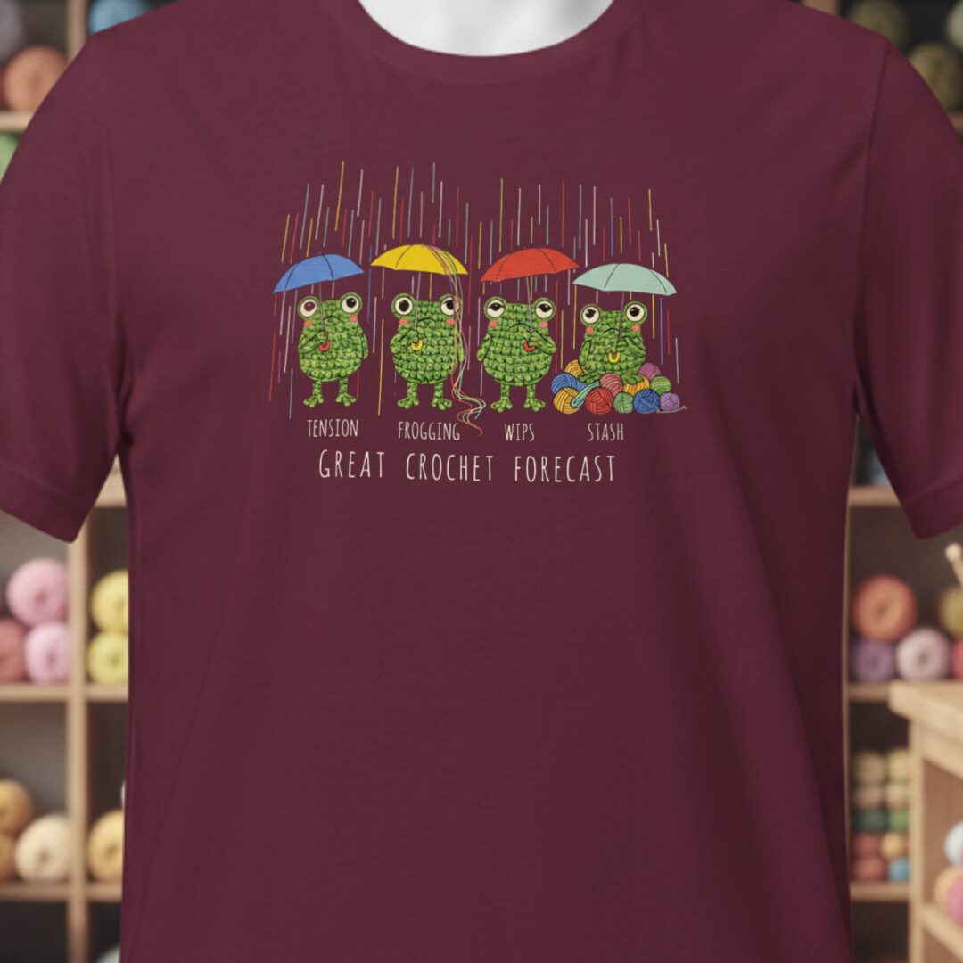 Crochet Forecast T-Shirt Maroon t-shirt