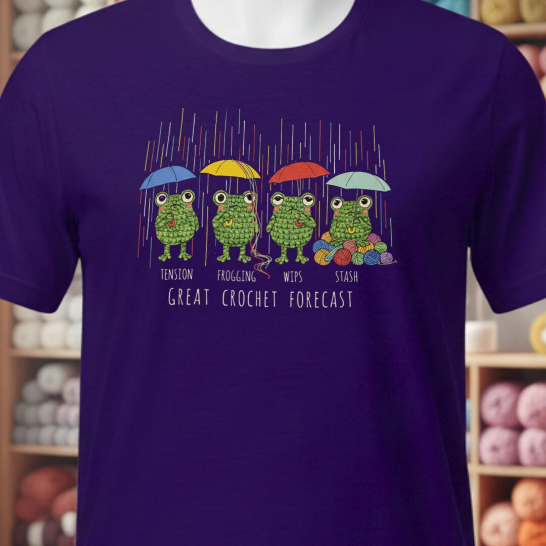 Crochet Forecast T-Shirt Purple t-shirt