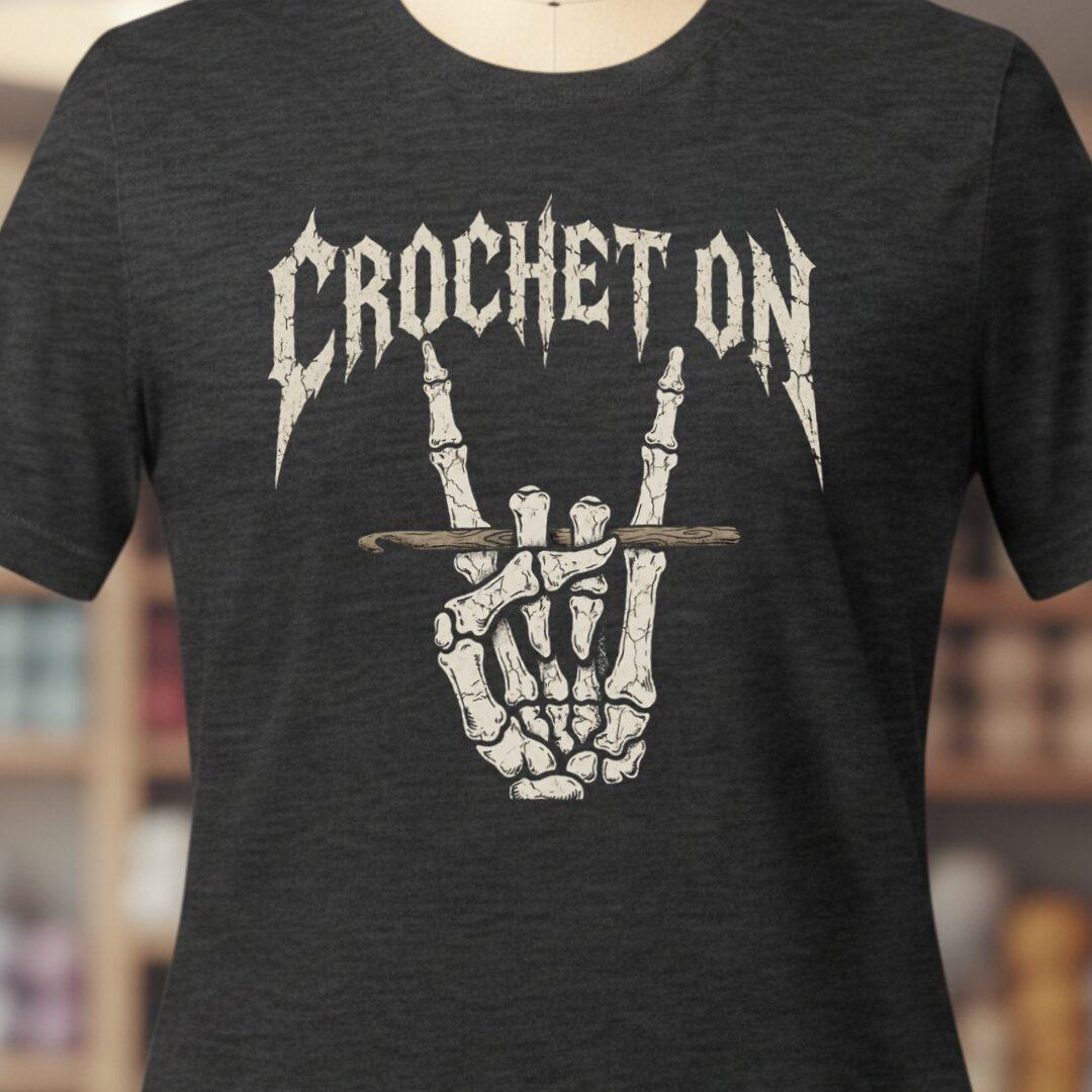 Crochet On T-Shirt Dark Grey t-shirt