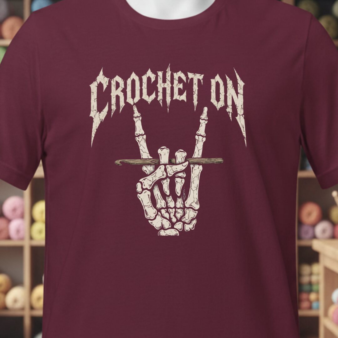 Crochet On T-Shirt Maroon t-shirt