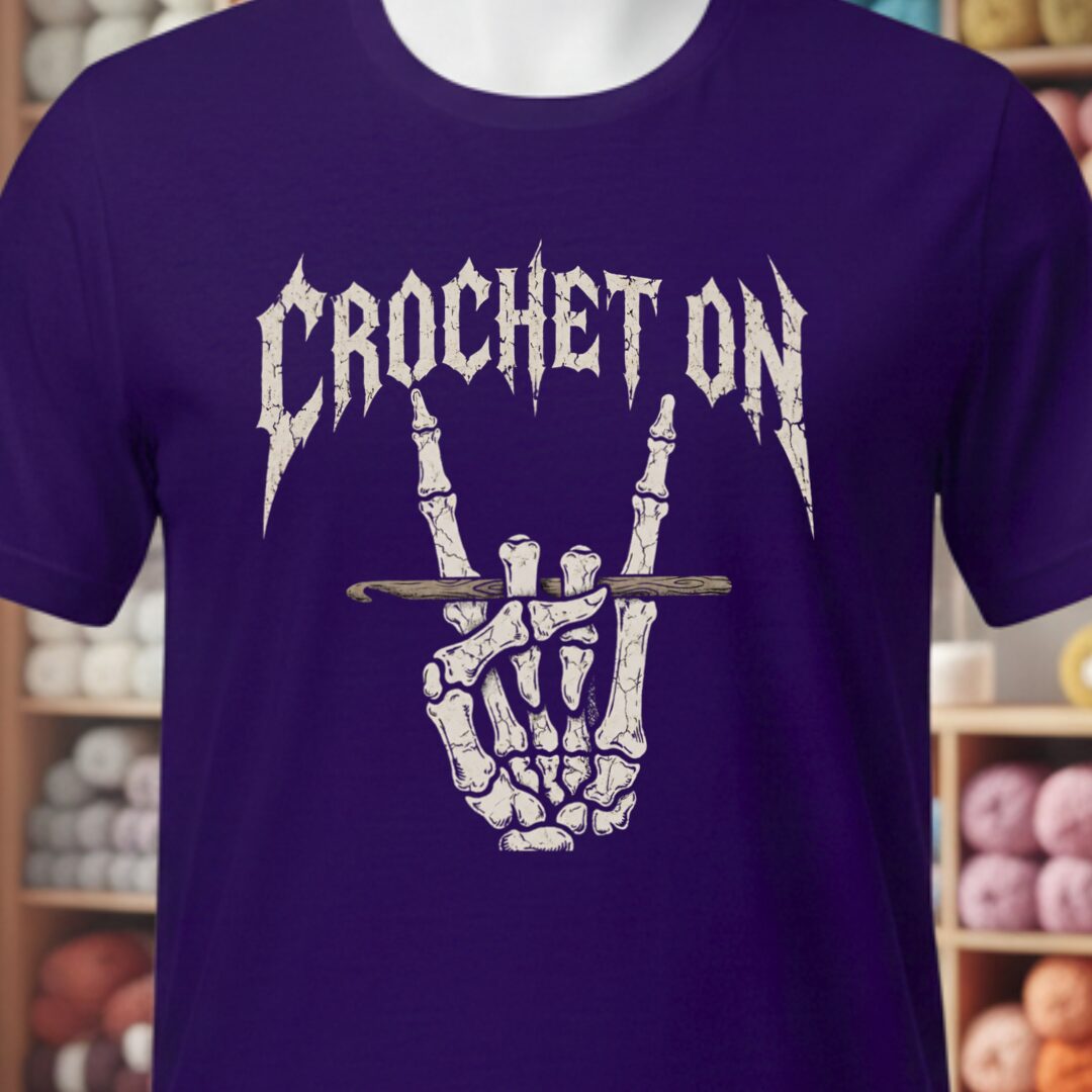 Crochet On T-Shirt Purple t-shirt