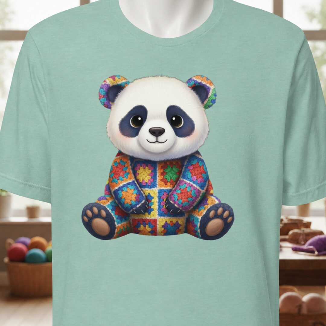 Crochet Panda T-Shirt Sea Breeze t-shirt
