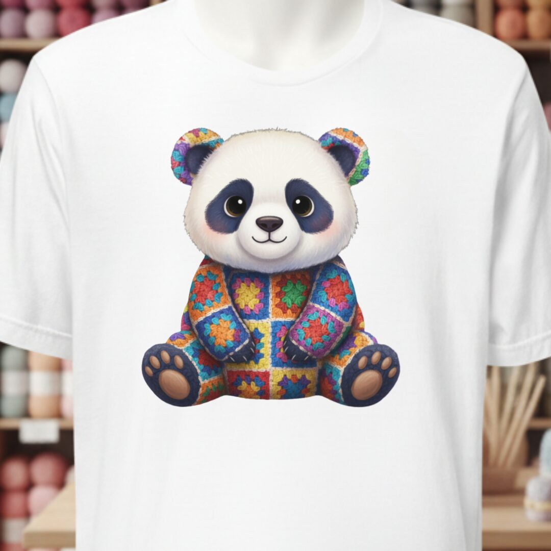 Crochet Panda T-Shirt White t-shirt
