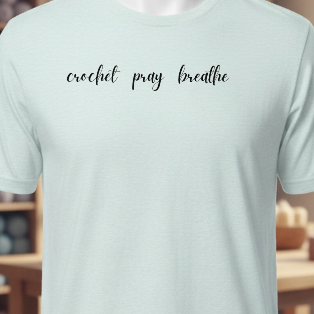Crochet Pray Breathe T-Shirt Ice Blue t-shirt