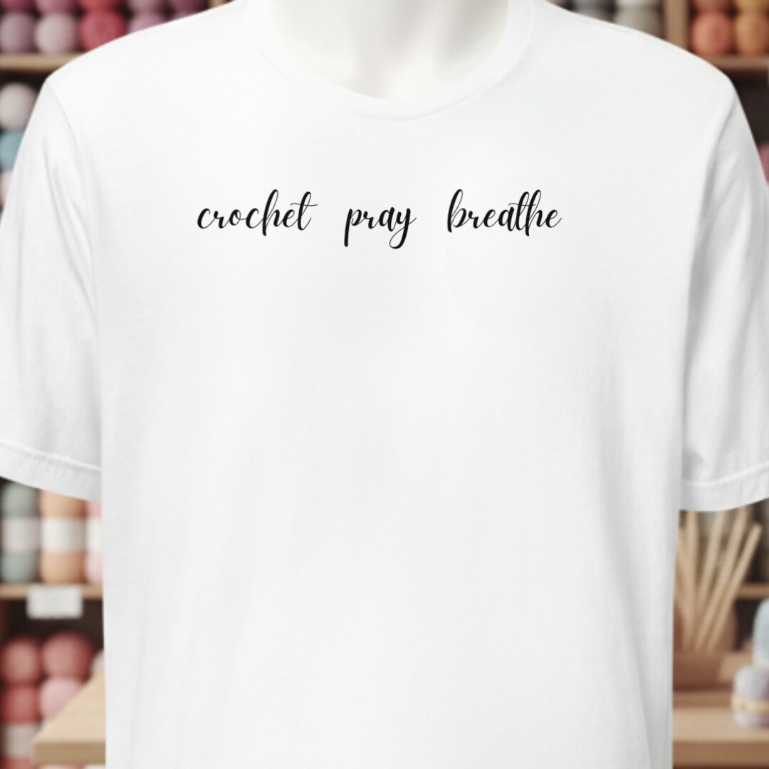 Crochet Pray Breathe T-Shirt White t-shirt